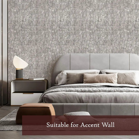 Bedroom with Silver Peel And Stick Wallpaper Self Adhesive Metallic Vinyl for Luxury Home Decor Boss Level Shine Waterproof Contact Paper