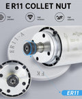 Beefed Up 800W Air Cooled CNC Spindle Motor 110V 24000 RPM 65mm ER11 Collet High Torque With Ultra Low Runout detail view