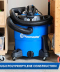 Beast 12 Gallon Wet Dry Vacuum With Detachable Blower, 5 Peak HP, 210 MPH Blower, 106 CFM Airflow, 22 Foot Reach, vacuum in storage