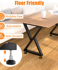 Heavy Duty Metal Table Legs 28x17.7 Inch Industrial X Frame For DIY Dining Table Base, shown with adjustable feet.