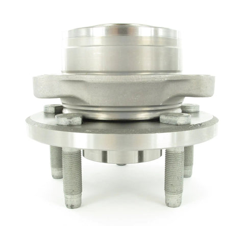 Front view of Front Wheel Hub Bearing Assembly For Ford 2011 2019 BR930809 Aftermarket Replacement Kit with mounting bolts.