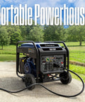 10000 Peak Watt Portable Gas Generator With Remote Electric Start And Transfer Switch Ready Build For No Sweat Camping And Reliable Home Emergency Backup Power Featuring 12 Hour Run Time on a concrete surface.
