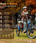 Three Wheel Electric Tricycle for Adults With Removable 48V 13Ah Battery, UL 2849 and UL 2272 Certified, Assembly Required, Comfortable City Cruiser for Shopping and Commuting, Safe Stable Ride and Easy Maneuverability with rider on blue frame