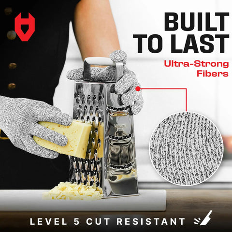 Cut Resistant Kitchen Gloves With Grip Dots For Chefs And Woodworking Breathable Lightweight Ambidextrous Safety Gloves Level 5 Protection