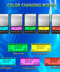 Pocket Digital Gram Scale 1200g x 0.1g color modes, teal-pennyweight, green-ounces, yellow-carats, purple-troy, red-grains