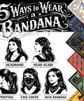 Guide on 5 ways to wear Americana Bandana Set 22 by 22 inches lightweight 6 pack with Western Camo green designs