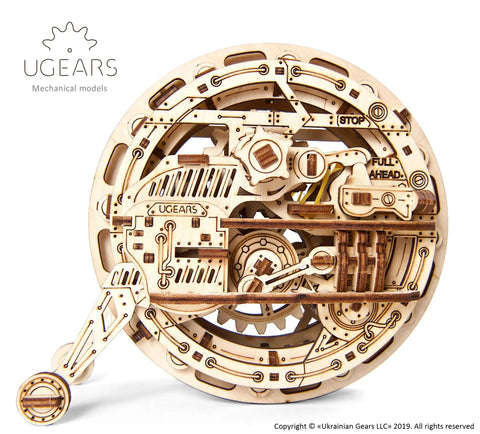 Mechanical Wooden 3D Puzzle Model Monowheel Construction Set For Gearhead Builders With A Steampunk Skeleton Showcasing Moving Dope Gears Durable Outdoor Ready So You Can Roll It On The Street Or Desk A Fun STEM Toy, laser-cut wood