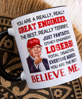 Engineer Mug 11 Oz For Men And Women Ceramic Coffee Cup Gift For Engineers On Christmas Father's Day Mother's Day Birthday Totally Boss Gift For Mechanical Civil Electrical Software Pros