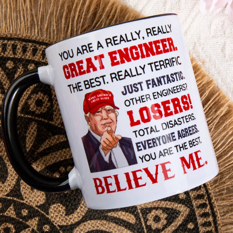 Engineer Mug 11 Oz For Men And Women Ceramic Coffee Cup Gift For Engineers On Christmas Father's Day Mother's Day Birthday Totally Boss Gift For Mechanical Civil Electrical Software Pros