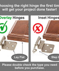 Comparison of overlay and inset hinges for Slick Self-Closing Brushed Nickel Cabinet Hinges For Kitchen Cabinets And Doors.