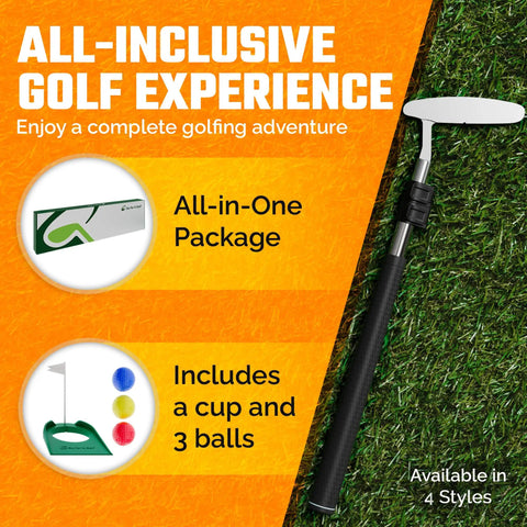 Adjustable Kids Putter With Extendable Shaft 17 To 35 Inches Right Handed Youth Golf Training Club Includes 3 Practice Balls