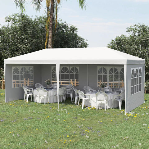 10 By 20 Foot Large Outdoor Party Tent Shelter With Four Removable Window Sidewalls For Weddings Events Markets Backyard Gatherings White Canopy