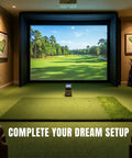 Ultra Thick Premium Golf Mat With 20mm Base For Indoor Or Outdoor Practice, Dual Turf, 5x4ft Size in home golf simulator setup
