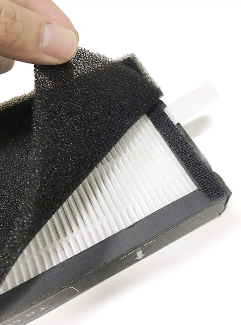 Close-up of Premium True HEPA Filter Replacement for Hoover AH60015 with carbon pre filter, compatible with WH10400 WH10600