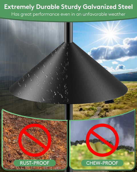 19 Inch Metal Squirrel Baffle For Bird Feeder Poles And Shepherds Hook Heavy Duty Outdoor Guard Chew Proof And Rust Resistant