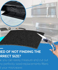 Universal Microwave Charcoal Filter Replacement For Over The Range Hoods Cut To Fit 14.2 By 17.2 By 0.40 Inches in kitchen