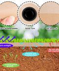 Diagram showing Heavy Duty Biodegradable Paper Weed Barrier Roll 3 X 100 Ft For Outdoor Gardens And Lawns blocking weeds and nurturing crops.