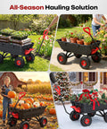 Heavy Duty Garden Dump Cart For Yard Farm And Garden Hauling With 900 Lb Capacity And 10 Inch Non Slip Pneumatic Tires