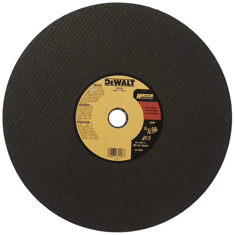 Metal Port Saw Cut Off Wheel Fourteen Inch By One Eighth Inch By One Inch For Heavy Duty Metal Cutting, Aluminum Oxide Grain For Long Life And Aggressive Cutting Power, Thick Fiberglass Backing For High Speed Durability
