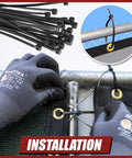 Installation of 4 Foot By 50 Foot Privacy Fence Screen For Chain Link Fences, Heavy Duty Windscreen with bindings and grommets shown