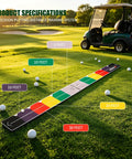2 Pack Golf Putting Ruler And Stroke Meter 2.0 Training Aid With Color Coded Guides For Precise Distance Control And Smooth Putt Like A Boss Master Your Putt Consistency On The Green Everyday Practice Tool For Serious Players., color-coded golf putting ruler on green with 5 to 30 feet distance markers