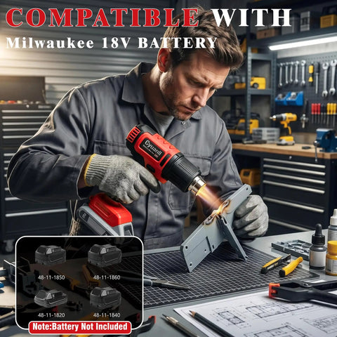 Straight Up Heavy Duty Cordless Heat Gun With Digital LCD Display And 350W Rapid Heating Power Built Like A Tank To Shrink Wrap Strip Paint Solder Parts And Crush Daily Diy Projects Tool Only being used for a project, with Milwaukee 18V battery compatibility.
