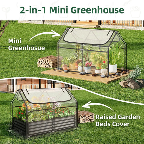 Compact Outdoor Mini Greenhouse For Backyards And Patios With 4x2x3 Ft Footprint Dual Large Zipper Doors Clear PVC Cover Reinforced Frame Perfect For Seedlings Flowers And Herbs Easy Peasy Garden Protection