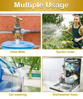 Collage of multiple uses for Brass Hose Bib Adapter One And Sixteenth Inch Fine Thread Female Vacuum Hose Bib, including garden and car washing.