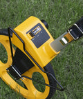 Rugged Pro 12 Inch Diameter Measuring Wheel Measures Up To 10,000 Yards With Brake And Reset Trigger showing dial and grip.