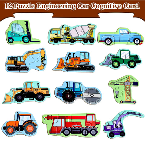 Travel Ready Magnetic Puzzles For Toddlers Ages 1 To 3 And 2 To 4, Excavator Refrigerator Magnets Set For Road Trips, puzzle engineering cars