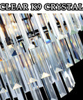 Close-up of real K9 crystals on the Black Finish 3-Tier Crystal Chandelier Showstopper Lighting Fixture With Real K9 Crystals