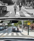 Heavy Duty Slow Down Kids Playing Neighborhood Warning Sign Crafted From Tough 63 Mil Aluminum visible with children crossing street safely.