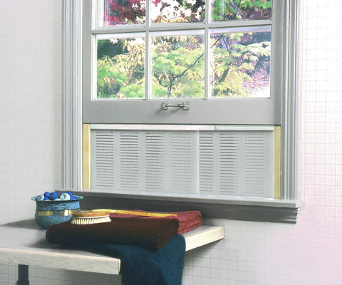 Adjustable Window Screen Kit 10 Inch High Fits 21 To 37 Inch Wide 2 Pack with Easy Glide Rails installed in home window