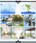 Outdoor Misting System For Patio Cooling, 30Ft Run With 22 Nozzles, Perfect For Backyard Watering, Trampoline Fun