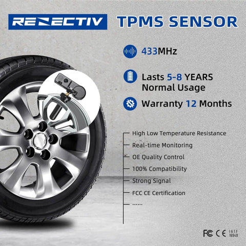TPMS Sensor 433 MHz 4 Pack Fits Chrysler Jeep Dodge Ram Plug And Play With Auto Relearn After 20 To 30 Minutes Of Driving