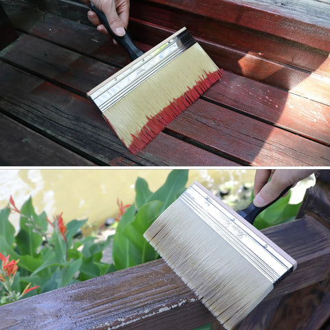 9 Inch Deck Stain Brush for Wood wide 9 inch bristle brush for fast even stains and sealants smooth finish workhorse shown staining wood