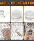 RV Furnace Vent Screen Kit For Camper With Stainless Steel Mesh Screens And Bug Screen Covers Includes Tool and Silicone
