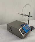 Heavy Duty Shop Grade Eight Head Digital Liquid Filling Machine Featuring Slick Diaphragm Pump For CBD Tinctures MCT Elixirs And Craft Beverages On 110V, compact stainless steel design.