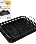 Non-Stick Air Fryer Tray Bakeware Set for Oven 13 by 9 Inch Two Piece with Crisper Pan and Cookie Sheet, black