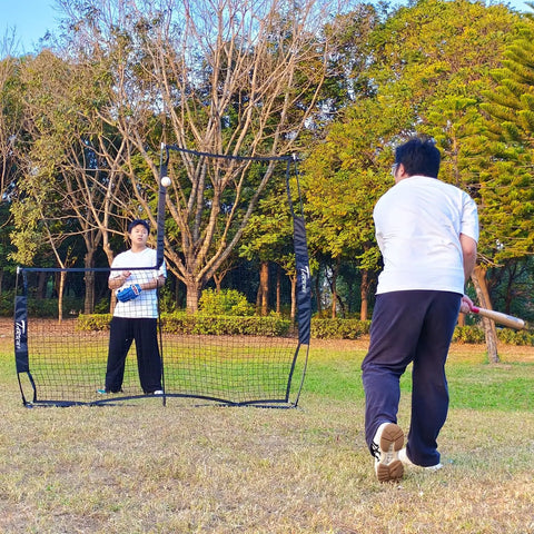Baseball And Softball Pitching Screen L Screen 7x7 Ft With Beefed Up Frame Heavy Duty Pitcher Protection Net for Backyard Practice