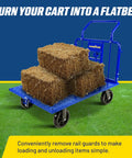 Heavy Duty Goodyear Cargo Trailer With 1200 Lbs Capacity, Aluminum Utility Cart transporting bales on flatbed design.