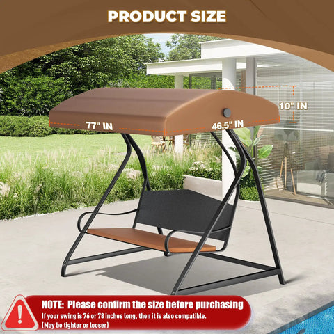 Premium Swing Canopy Replacement For GT Porch Swing And Purple Leaf Brentley, showing size dimensions