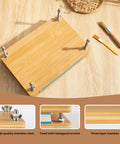 50 Piece Book Binding Kit For Newbies Complete DIY Set book press, handles, screws, and bamboo surface shown on table