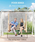 Heavy Duty Metal Porch Swing Stand For Outdoor Use 528 Lb Weight Capacity A Frame Hanging Chair Stand For Backyard Patio Lawn Playground White Stand Only supporting two people on swing