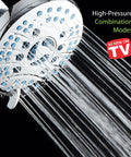 High Pressure 6 Setting Rain Shower Head 6 Inch Chrome Finish With Hygienic Anti Clog Nozzles spraying water