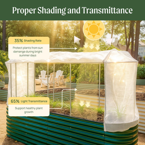 Garden Cover Netting System For 2 By 8 Beds With 9 In 1 Protection Kit 35 Percent Shade Pest Control Frame Durable Heavy Duty
