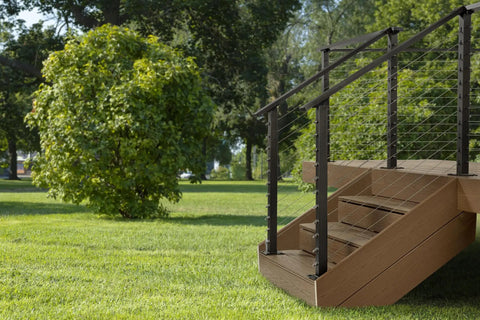 No Sweat Diy Steel Cable Railing System For Sleek Stair Handrails Pre Drilled Base Mount Kit Comes Fully Loaded With Hardware Ready For Instant Setup White 42 Inch on modern wood stairs.