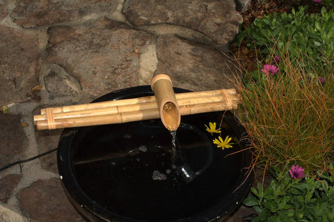 18 Inch Bamboo Fountain Kit With Three Arm Spout And Quiet Pump For Indoor And Outdoor Bowl Fountains Large Water Feature For Zen Garden Patio And Home Decor Container Not Included