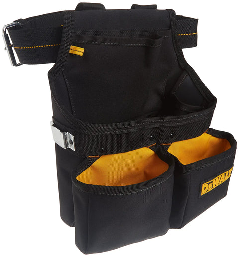 Rugged Framing Tool Bag With 12 Pockets Steel Hammer Holder Tape Measure Clip 5 Main Pockets Inner Flat Pocket For Nails And Parts Beefy Heavy Duty Tote For Pros And DIYers