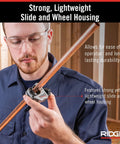 Man using Compact Auto Feed Tubing Cutter For Tight Spaces, 1/4 To 1-1/8 Inch Copper Aluminum Brass And Plastic Tubing on pipe